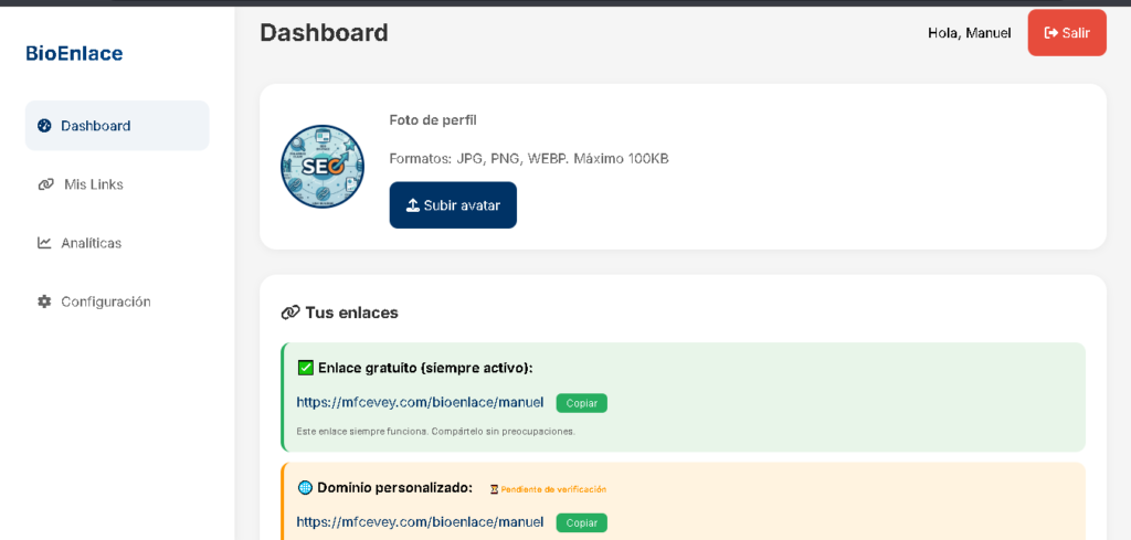 Link Bio Dashboard