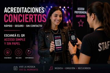 Acreditaciones para conciertos con código QR y código de barras. Agilizá el acceso, gestioná invitados y controlá asistentes con una solución digital, rápida y segura.