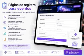 Página de registro para eventos: Formulario pre registro web profesional