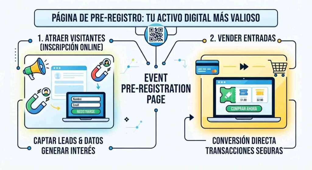Inscripciones Online y Pre-Registro para Eventos. Sistema de inscripciones online y pre-registro para eventos. Optimiza la acreditación, automatiza formularios de inscripción y controla el acceso en tiempo real.