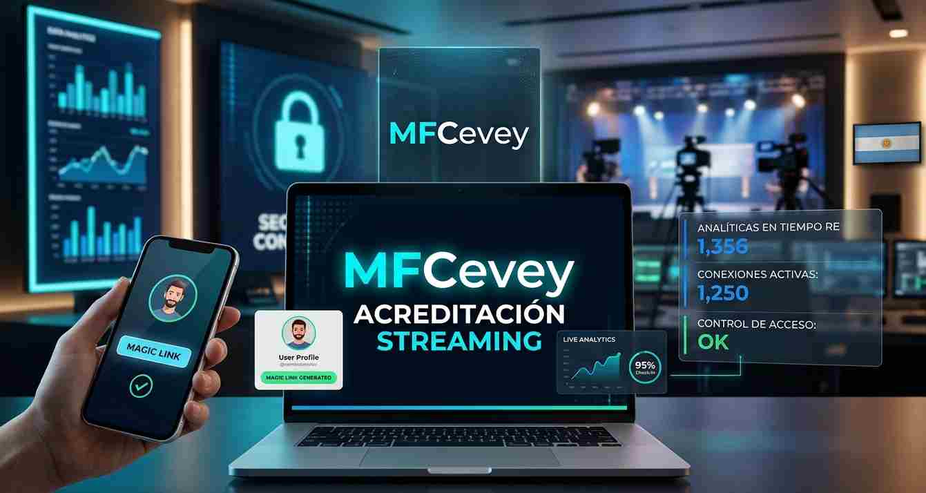 Acreditación virtual para eventos en streaming en Argentina. Control de acceso con Magic Links, analytics en tiempo real y registro.